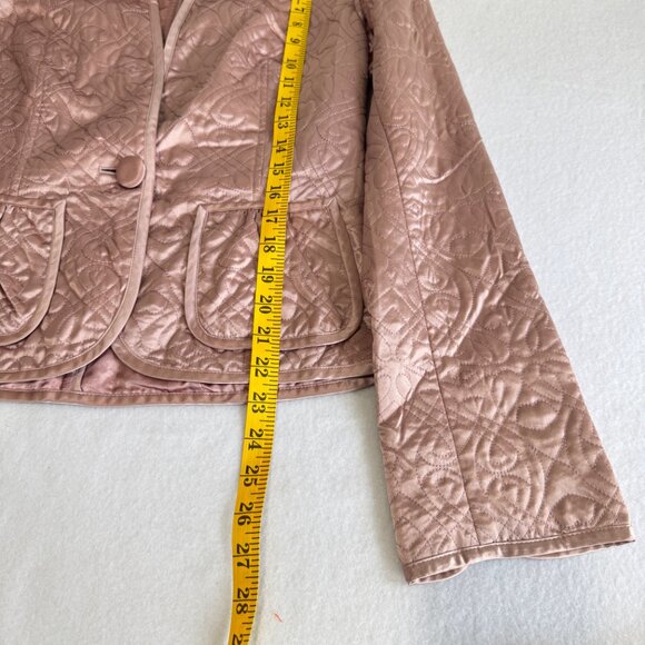 BANANA REPUBLIC Vintage Pink Quilted Silk Jacket - Picture 9 of 9